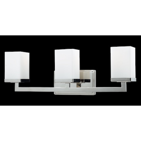 Z-Lite Tidal 3 Light Vanity, Chrome & Matte Opal 1901-3V